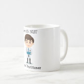 世界の最高のナースの開業医、ブルネットの男性のCOF コーヒーマグカップ (正面右)