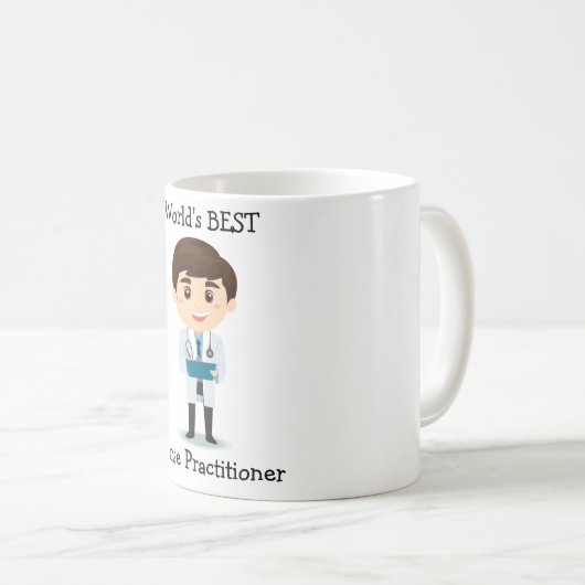世界の最高のナースの開業医、ブルネットの男性のCOF コーヒーマグカップ (正面右)