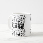 世界の最高のナースマグ コーヒーマグカップ (正面左)