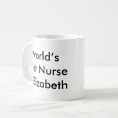 世界の最高のナース名前をカスタムする コーヒーマグカップ (正面左)
