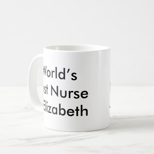 世界の最高のナース名前をカスタムする コーヒーマグカップ (正面左)