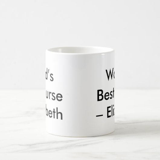 世界の最高のナース名前をカスタムする コーヒーマグカップ (中央)