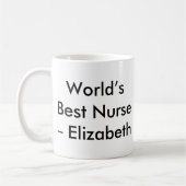 世界の最高のナース名前をカスタムする コーヒーマグカップ (左)