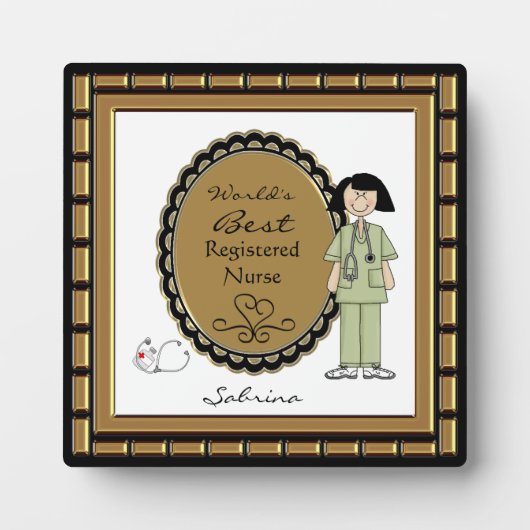 世界の最高のナース女性の額 フォトプラーク (正面)