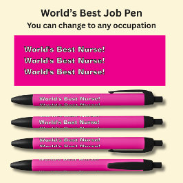 世界の最高のナース! – タイプまたは名前を追加する 黒ボールペン
