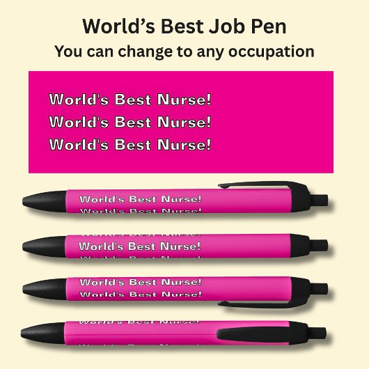 世界の最高のナース! – タイプまたは名前を追加する 黒ボールペン