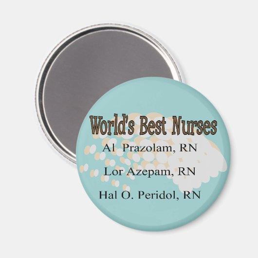 "世界の最高のナース" --笑わされるナースギフト マグネット (正面/裏面)