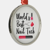 世界の最高のネイリスト メタルオーナメント (右)