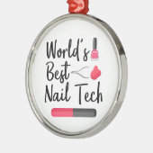 世界の最高のネイリスト メタルオーナメント (左)