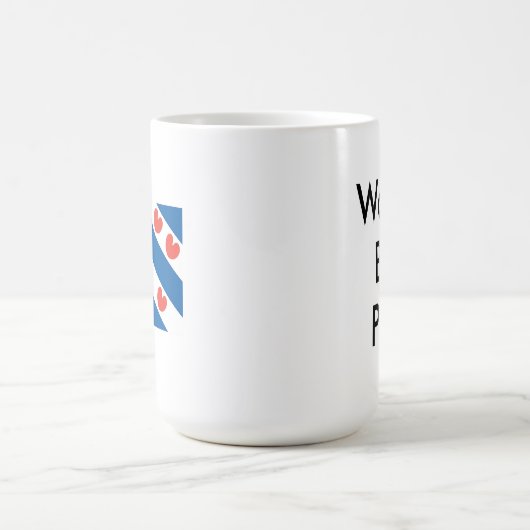 世界の最高のパケ – フリジア国旗のマグカップ コーヒーマグカップ (中央)