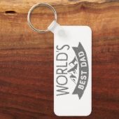 世界の最高のパパの山モダンの父の日 キーホルダー (正面)