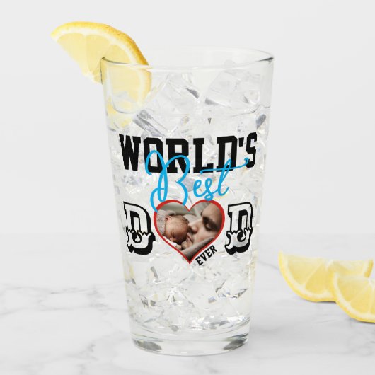 世界の最高のパパはフォトグラス付き タンブラーグラス (アイス正面)