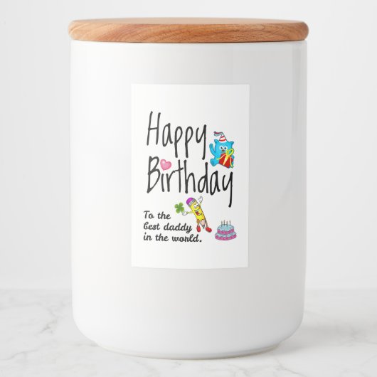 世界の最高のパパへのハッピーバースデー フードラベル (正面)