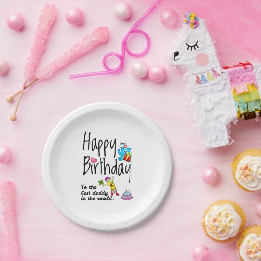 世界の最高のパパへのハッピーバースデー ペーパープレート (パーティー)