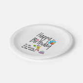 世界の最高のパパへのハッピーバースデー ペーパープレート (アングル)