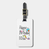世界の最高のパパへのハッピーバースデー ラゲッジタグ (正面縦)