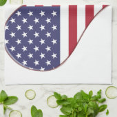 世界の最高のパパアメリカ国旗のハート キッチンタオル (折り畳み)