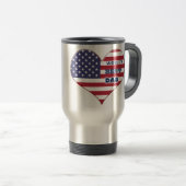 世界の最高のパパアメリカ国旗のハート トラベルマグ (正面右)