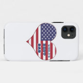 世界の最高のパパアメリカ国旗のハート Case-Mate iPhoneケース (裏面(横))