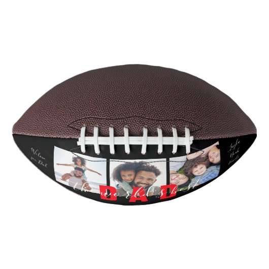 世界の最高のパパカスタム写真パーソナライズされた アメリカンフットボール (正面)