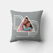 世界の最高のパパカスタム父の日写真 クッション (裏面)