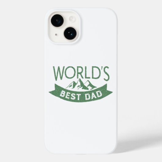 世界の最高のパパグリーンとホワイト Case-Mate iPhoneケース (裏面)