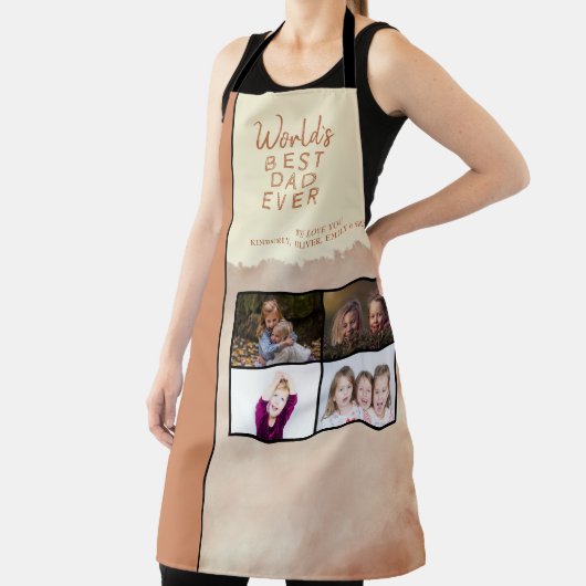 世界の最高のパパスクリプト水彩写真コラージュ エプロン (インサイチュ)