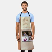 世界の最高のパパスクリプト水彩写真コラージュ エプロン (着用した状態)