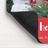 世界の最高のパパタイポグラフィフォトレッドホリデー マウスパッド (コーナー)