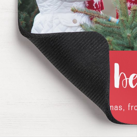 世界の最高のパパタイポグラフィフォトレッドホリデー マウスパッド (コーナー)