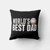 世界の最高のパパタイポグラフィ野球装飾用クッション クッション (裏面)