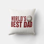 世界の最高のパパタイポグラフィ野球装飾用クッション クッション (裏面)