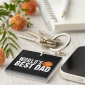 世界の最高のパパタイポグラフィ | キーホルダー (正面右)