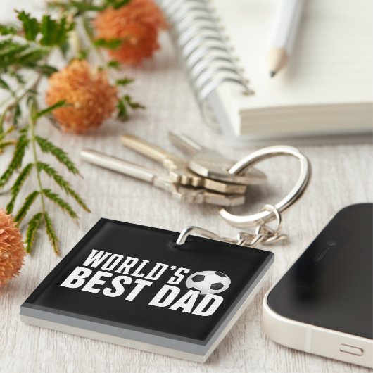 世界の最高のパパタイポグラフィ | キーホルダー (正面右)