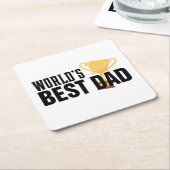 世界の最高のパパタイポグラフィ |コースター スクエアペーパーコースター (アングル)