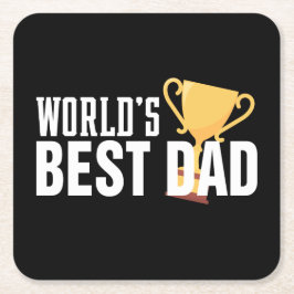 世界の最高のパパタイポグラフィ |コースター スクエアペーパーコースター