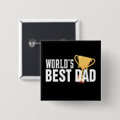 世界の最高のパパタイポグラフィ |ピンボタン 缶バッジ (正面&裏面)