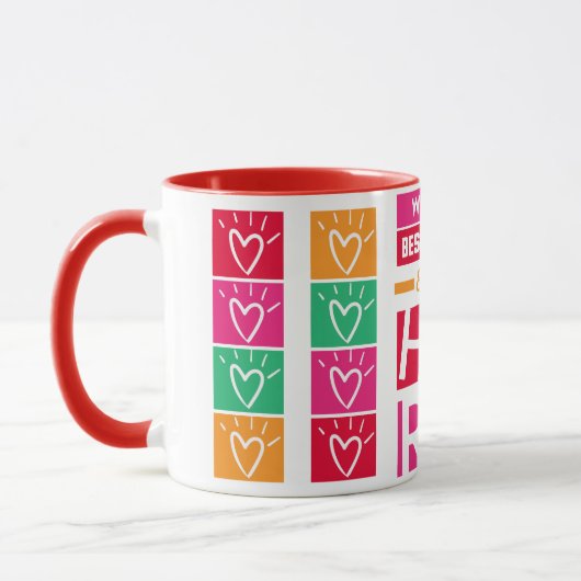 世界の最高のパパハートとヒーローコーヒーマグ マグカップ (左)