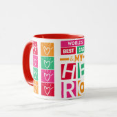 世界の最高のパパハートとヒーローコーヒーマグ マグカップ (正面左)