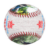 世界の最高のパパパーソナライズされた2枚 野球ボール (裏面)