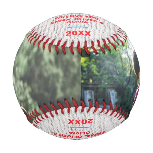 世界の最高のパパパーソナライズされた2枚 野球ボール (正面)