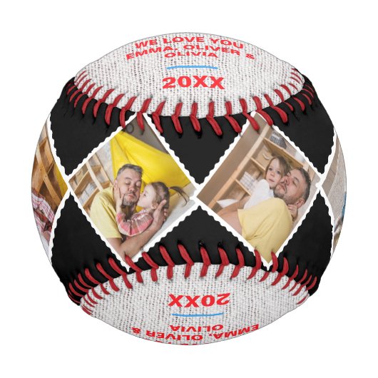 世界の最高のパパパーソナライズされた4枚 野球ボール (正面)