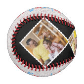 世界の最高のパパパーソナライズされた4枚 野球ボール (正面左)