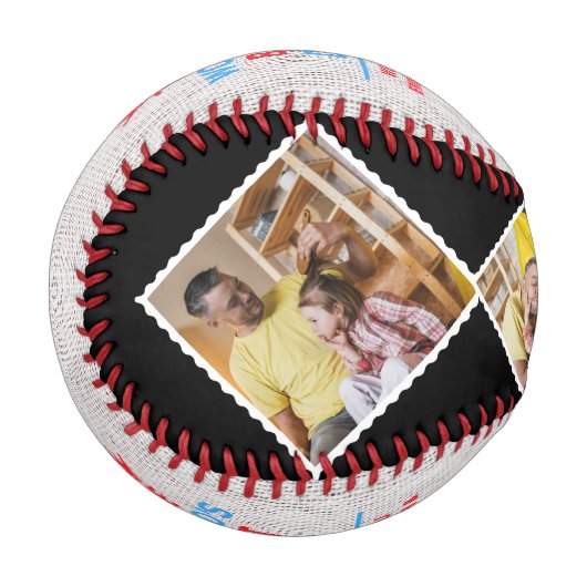 世界の最高のパパパーソナライズされた4枚 野球ボール (正面左)