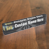 世界の最高のパパブラック/金ゴールド父クールの日 デスクネームプレート (側面)