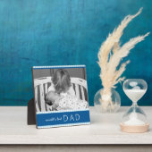 世界の最高のパパプライドブルーパーソナライズされた写真 フォトプラーク (インサイチュ)