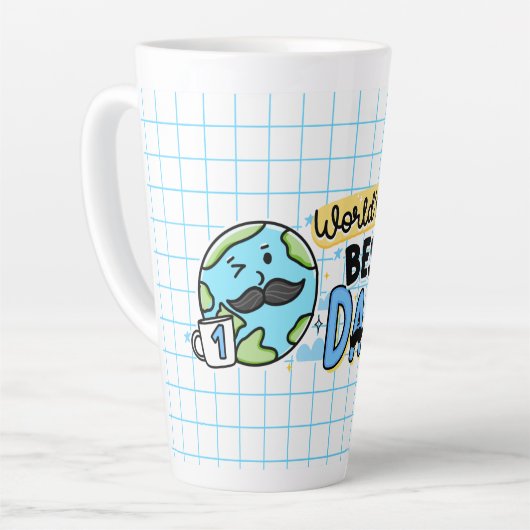 世界の最高のパパマグ父の日贈り物 カフェラテマグ (左アングル)