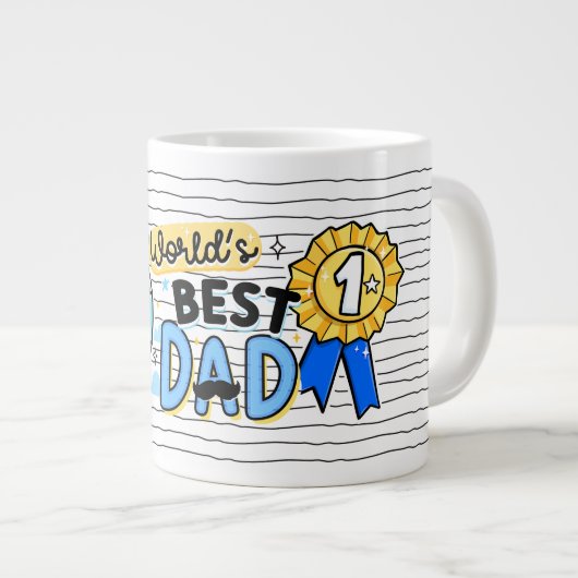 世界の最高のパパマグ父の日贈り物 ジャンボコーヒーマグカップ (正面右)