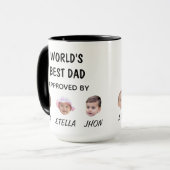 世界の最高のパパマグ | カスタムベビー顔マググ マグカップ (正面左)