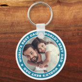 世界の最高のパパモダンカスタム写真 キーホルダー (正面)